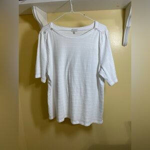 Ralph Lauren White 3/4 Sleeve Ribbed Tee
